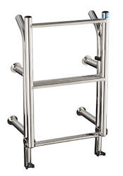 Boating Accesories: Stainless Steel 290mm wide 4 tread stern mount deck level ladder