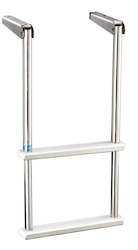 Boating Accesories: Stainless Steel 2 Step telescopic ladder white treads