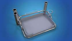Stainless Steel Small bait station 3 x rod holders 1 x can holder mounts onto your A Frame ski pole
