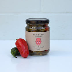 Farm produce or supplies wholesaling: Red Devil Sweet Pickled JalapeÃ±os