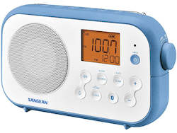 Sangean Radios: Sangean PR-D12WB AM/FM/BT portable radio with Bluetooth, Rechargeable, dual alarms.