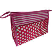 Cosmetic Bag Stripe/Spots - Pink