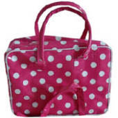 Weekend Bag - Pink/White Polka Dot