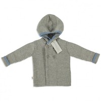Clothing: Merino Hooded Cardigan - GREY
