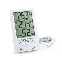 Home Living: Thermometer clock - indoor/outdoor