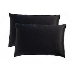 2 Black Silk Pillowcase - Std