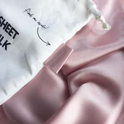 Linen - household: Silk Cot Sheet Fitted - Pink Petal