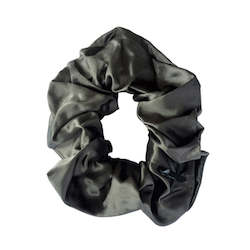 Linen - household: Large Silk Scrunchies - Charcoal