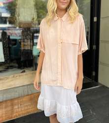 Clothing: Vintage 1980's Chaus silk blush pink blouse