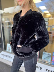 Clothing: Lady Lux Faux Fur Black Bomber