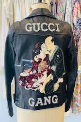 'Gucci Gang' Embellished Genuine Leather Jacket