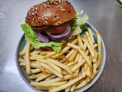Burger with Hot Chips
