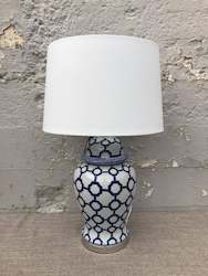 Lighting: Blue & white lamp