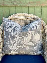 Charcoal Floral Check Cushion