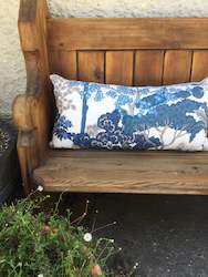 Cushions: Blue & White Floral Bolster Cushion