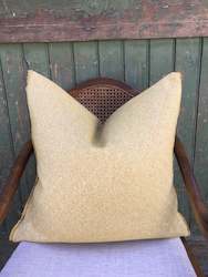 Yellow Geometric Velvet Cushion
