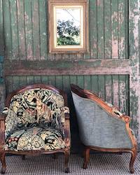 French Tub Chair in William Morris Forest Velvet