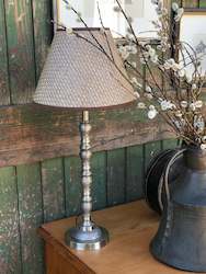 Lighting: Grooved Silver Lamp