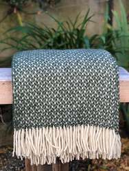 Home: Portree Forest Green Wool Throw