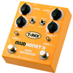 T-rex mudhoney dual channel distortion fuzz effects pedal