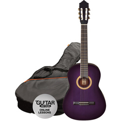 Ashton classic guitar pack 3/4 size, purple