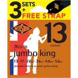 Musical instrument: Rotosound jumbo king 13-56 acoustic strings 3 pack