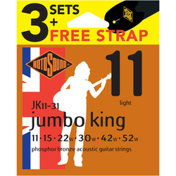 Rotosound jumbo king 11-52 acoustic strings 3 pack