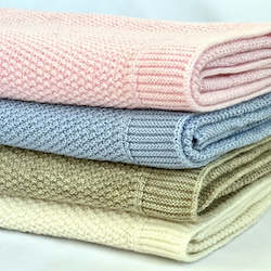 Purl pattern Merino Blanket -  Bassinet size Small 80x90cm