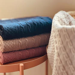 Merino Blankets: Merino Blanket Cable stitch