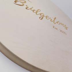 Round Wood Guestbook Wedding Sign