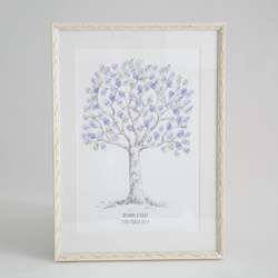 Adult, community, and other education: Hand Drawn Heart Tree Fingerprint Wedding Guestbook