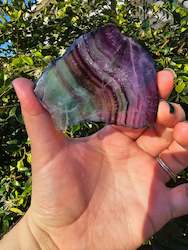 Pink Amethyst Geodes: Rainbow Fluorite Slice #5