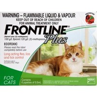 Frontline Flea Treatments for Cats and Dogs My Vet - New Zealand's Largest Pet Pharmacy: Frontline plus for cats - 6 pack