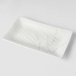 White Blossom Rectangle Platter