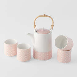 Peach Asanoha Tea Set