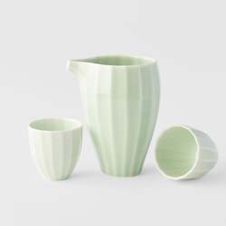 Kitchenware: Ridged Mint Green Sake Set