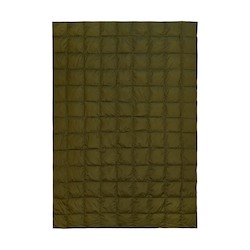 Outdoor Puffy Blankets: Olive Green Sustainable Down - Puffy Blanket
