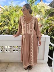 Interior design or decorating: NEVE DUSTY ROSE LINEN EMBROIDERED DRESS