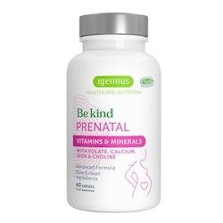 Be kind Advanced Prenatal Multivitamin, With Folic Acid As Folate, Choline, Calcium, Gentle Iron