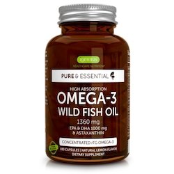 Pure & Essential Omega-3 Wild Fish Oil & Astaxanthin 180 Capsules | 3 Month Supply