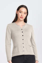 Womens Merino: RM2404 Pocket Cardigan with Natural Shell Buttons