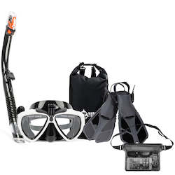 Package: Dry Snorkel (Set + Fins + Bag + Waterproof Pouch)