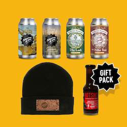 Gift Pack -  Mixed 4 x 440ml  cans with Beanie & BBQ Sauce