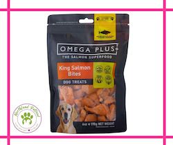 Store-based retail: Omega Plus King Salmon Bites Dog Treats - 80g/170g