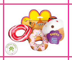 Pet One Puppy Toy - Assorted Plush  Sweets