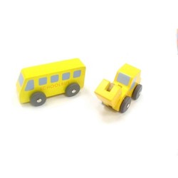 Digger + school bus (4) - train sets &. Vehicles wooden toys