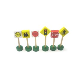Toy: 6-pack road signs (772) - train sets &. Vehicles wooden toys