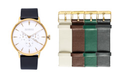 Watch: Classic Vegan Leather Gold Collection + Watch