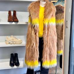 Clothing: Oof Wear Faux Fur Long Gilet - SIZE M