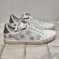 Clothing: Zadig & Voltaire Stars Metallic Sneaker - SIZE 38